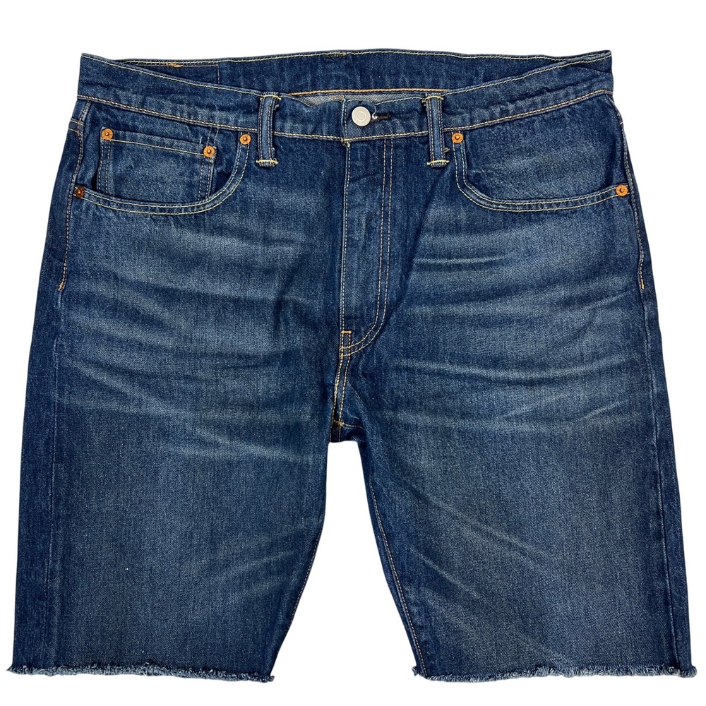 Levis 512 Dad Jean Shorts 36" Y2K Cut-Offs Denim Raw Hem Jorts Grunge Retro